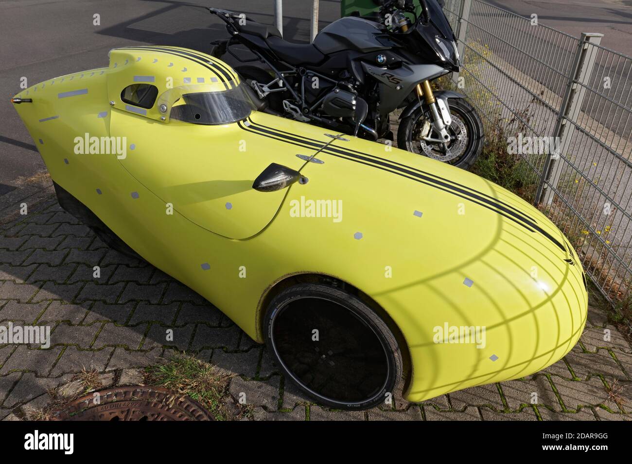 Velomobile Leiba Hybrid, recumbent bike with electric motor, aerodynamically clad