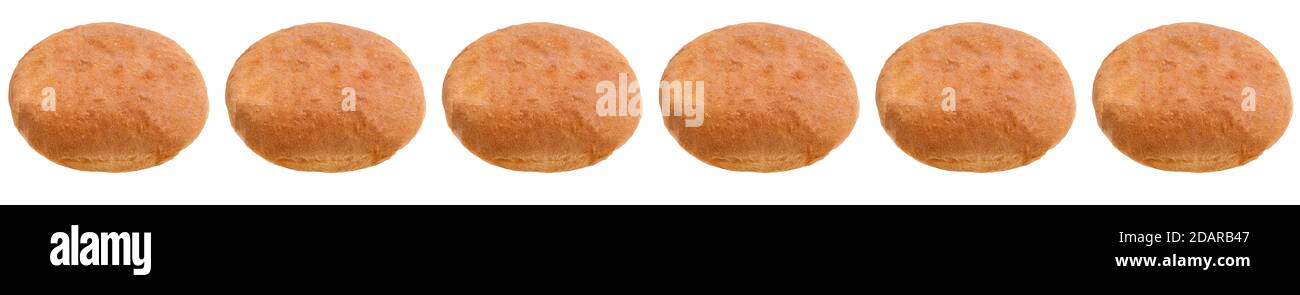 A loaf of white bread on a wite isolated background. Seamless pattern. Original packaging design Stock Photo