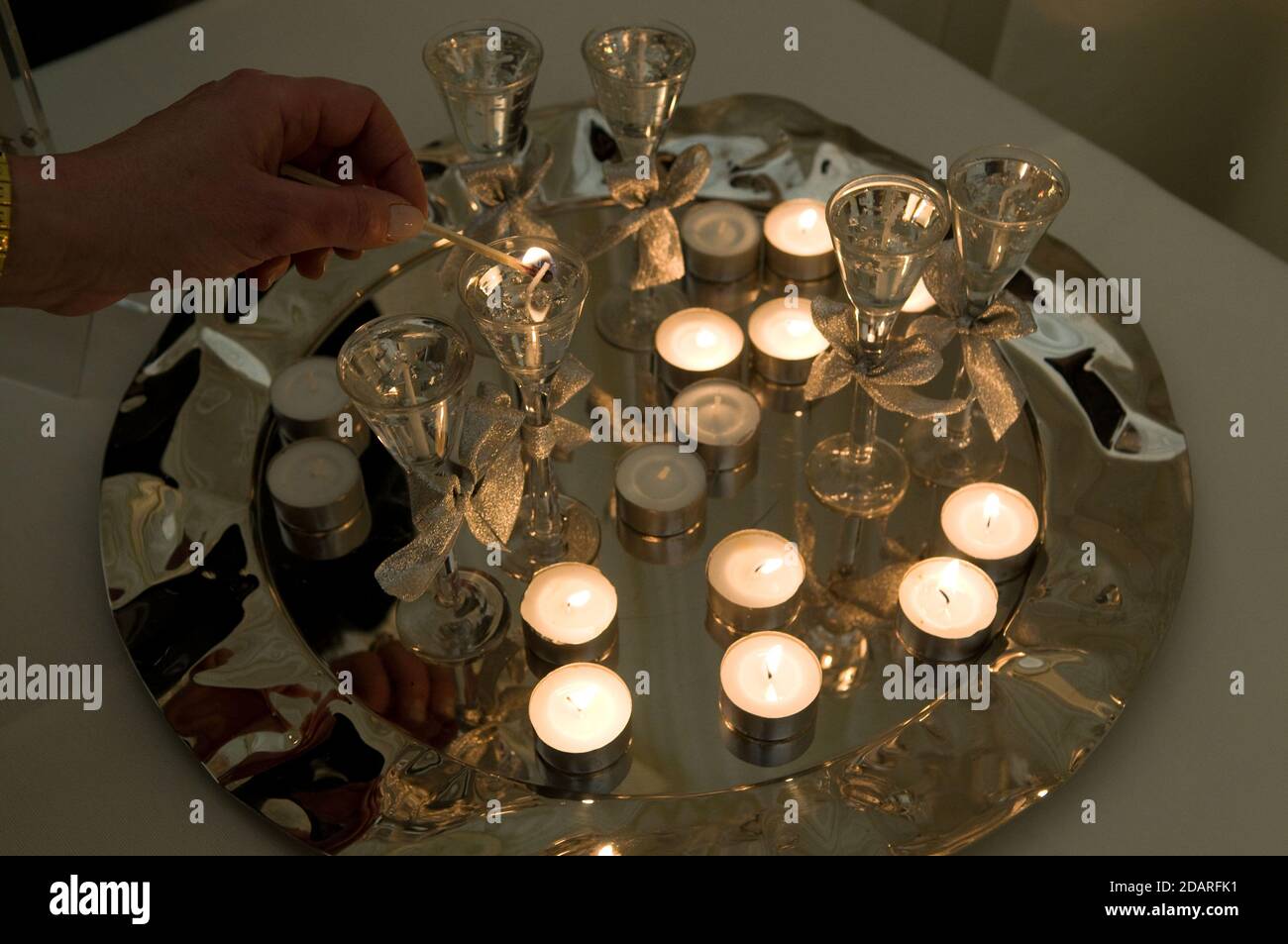 lighting candles ceremony Stock Photo Alamy