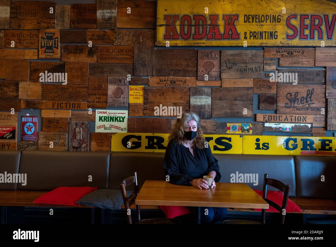 Trotters cafe in Carlton, is now safe and has re-opened for customers after the coronavirus subsided in Melbourne, Victoria, Australia Stock Photo