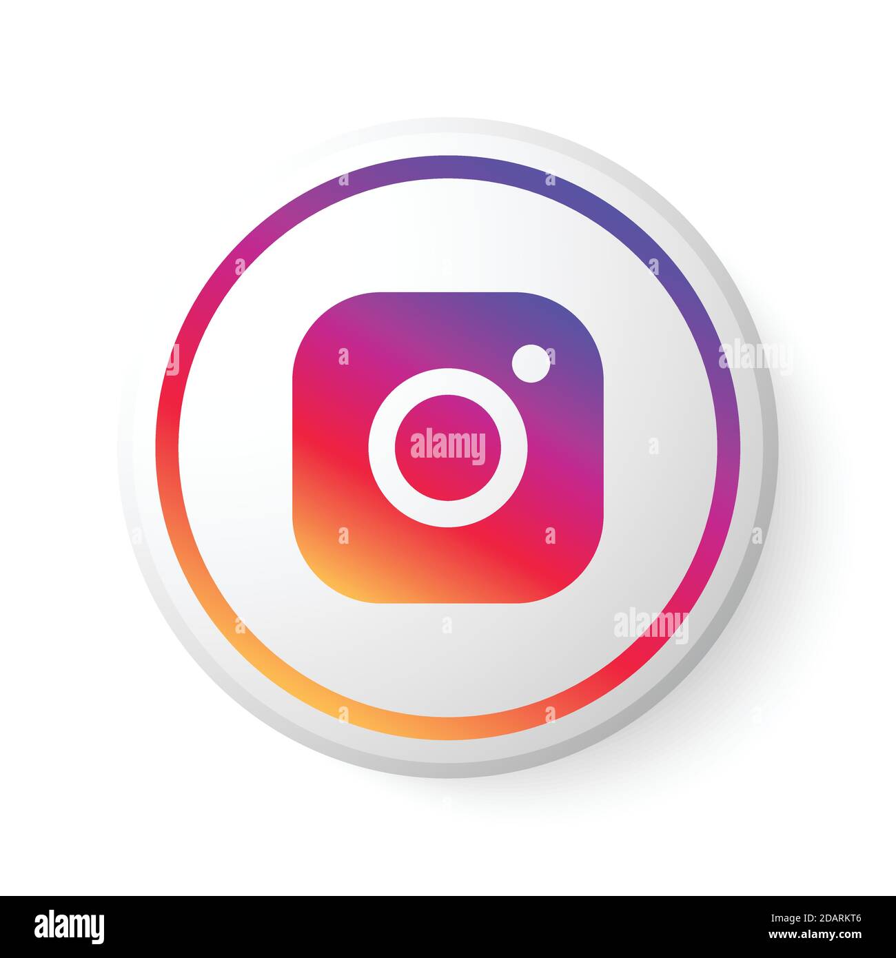 Instagram Circle Button With Multicolor Logo Social Media Icon With Modern Design For White Background 3d Round Template With Beautiful Shape Stock Vector Image Art Alamy