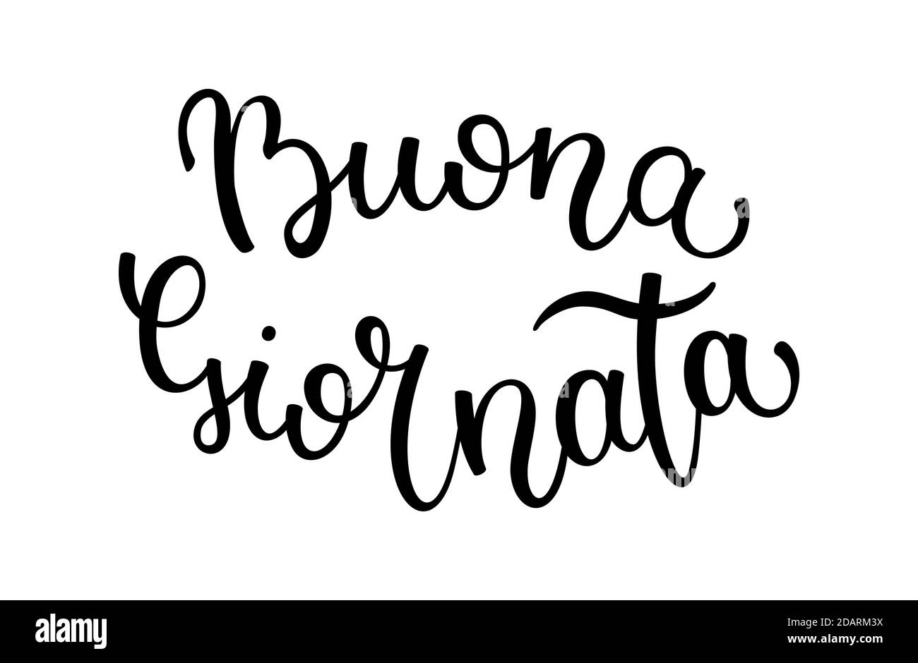 Hand lettering Good day. Italian letters. Template for card, poster