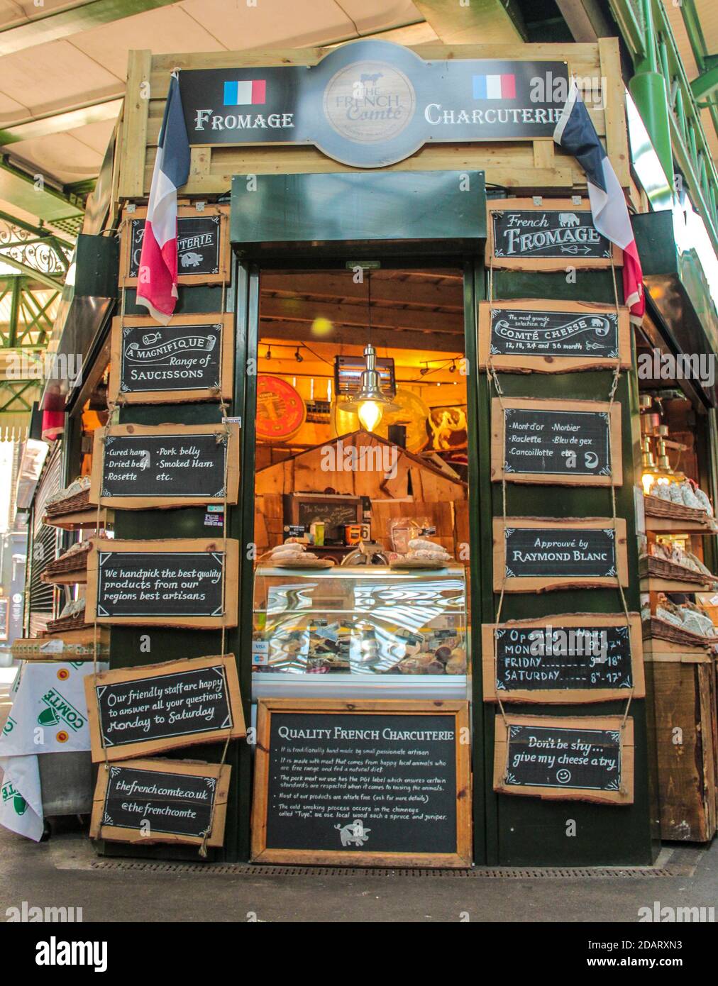 LONDON, UNITED KINGDOM - MAY 14, 2014: View of Borough Market, near London Bridge. It is one of the largest and oldest food market Stock Photo