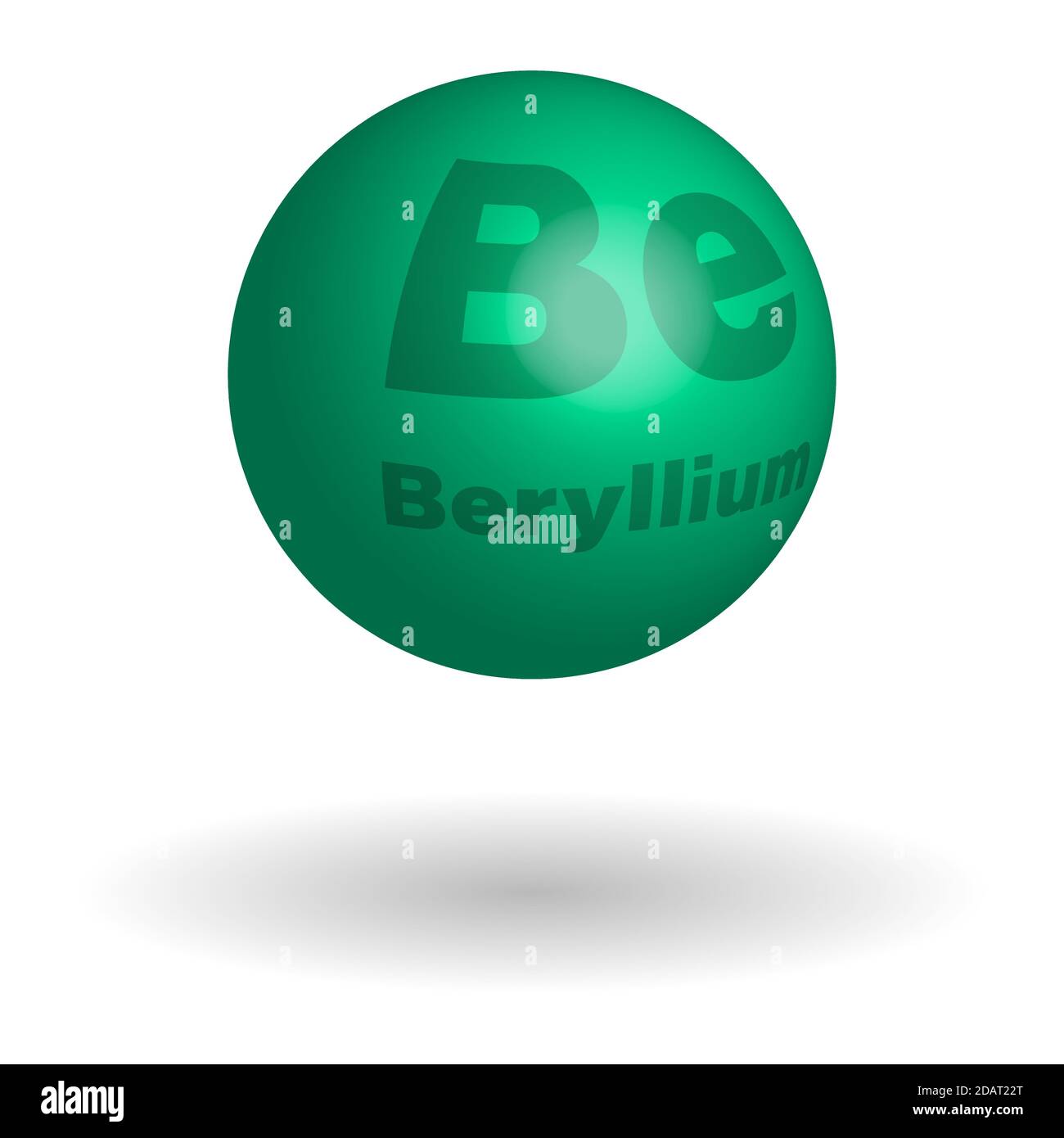 Round Beryllium molecule, chemical element of the periodic table