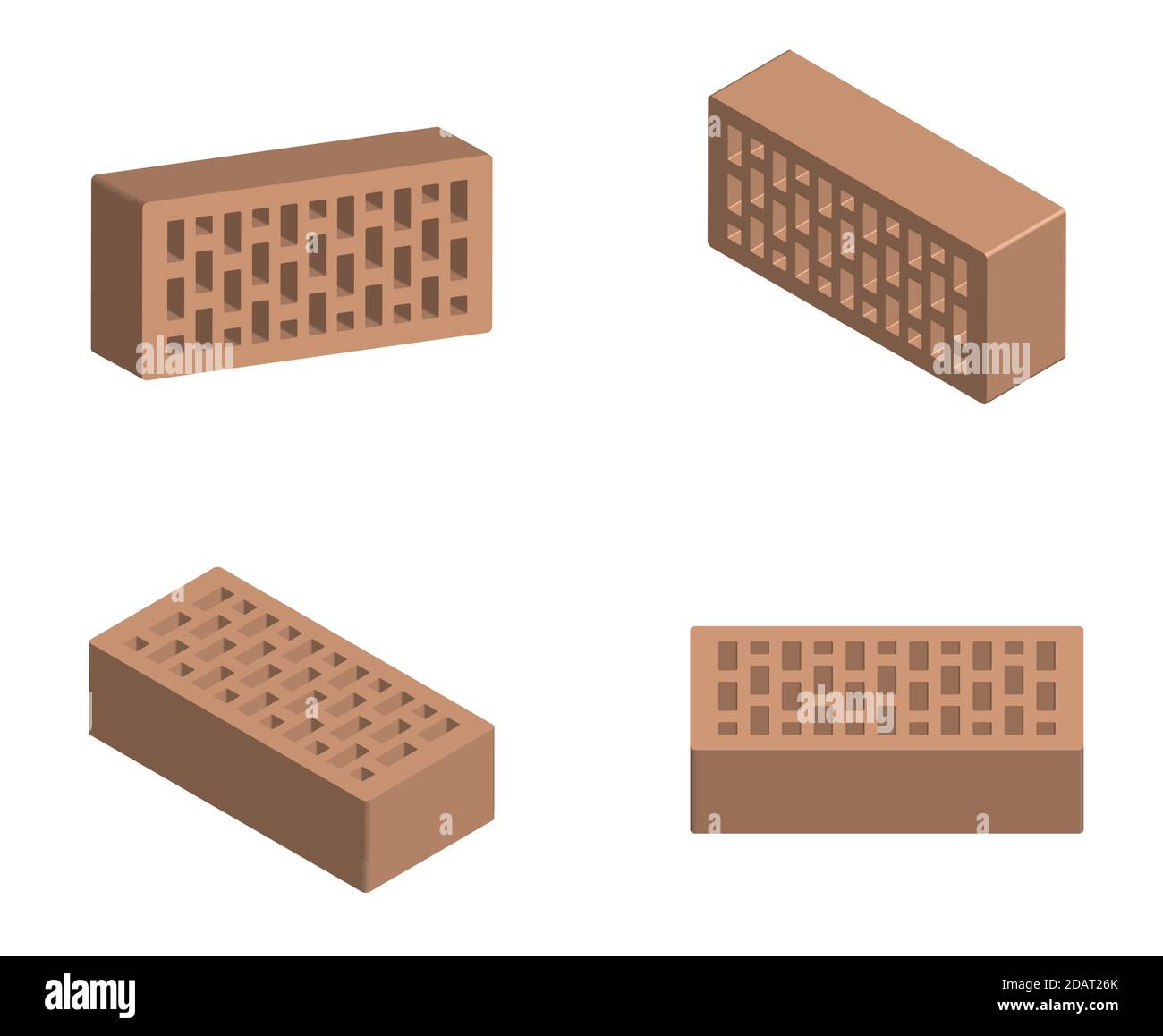 building bricks in a realistic design. Isolated vector on white background Stock Vector