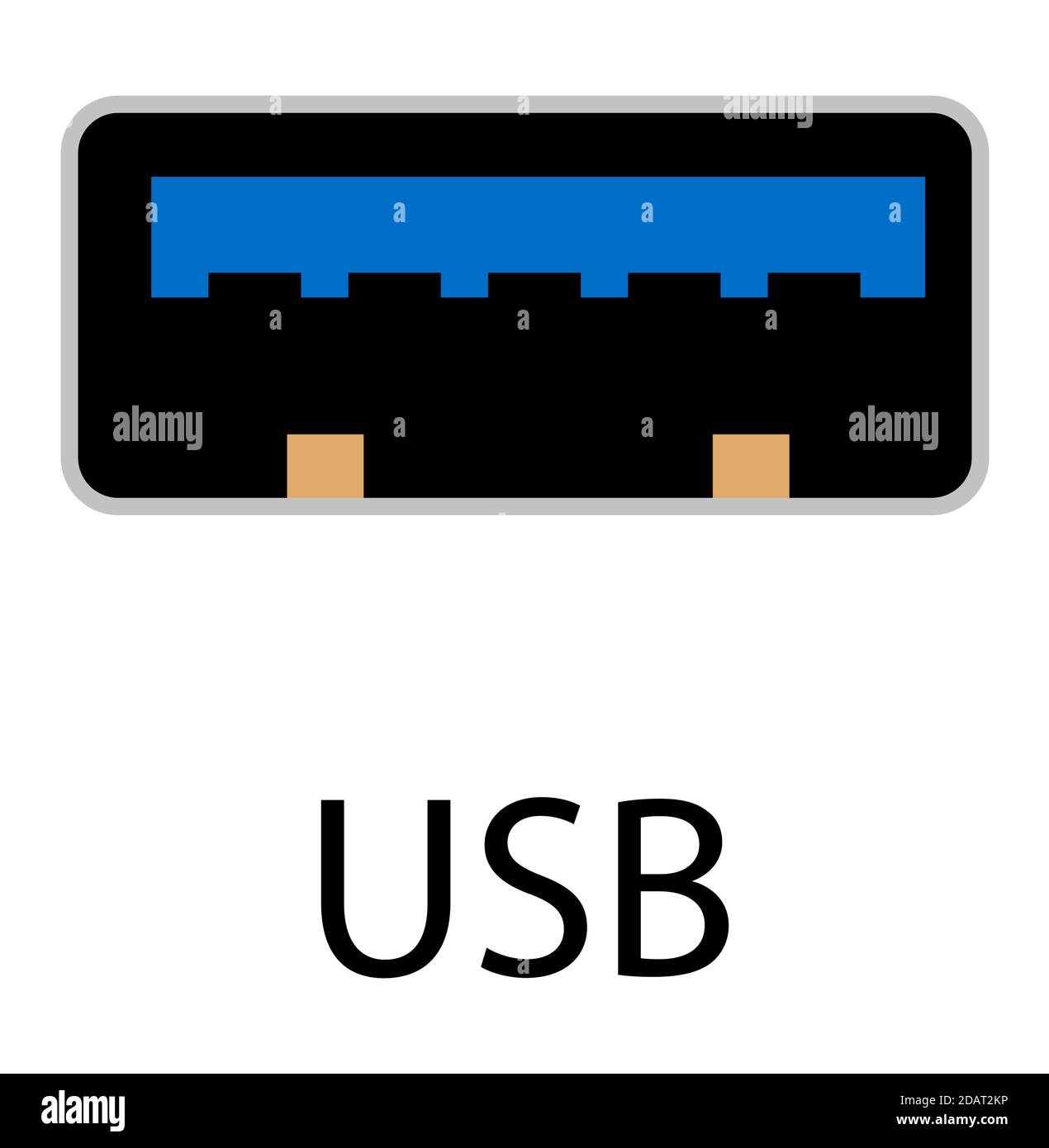 USB connector for a mouse, keyboard, peripherals on a transparent background Stock Vector