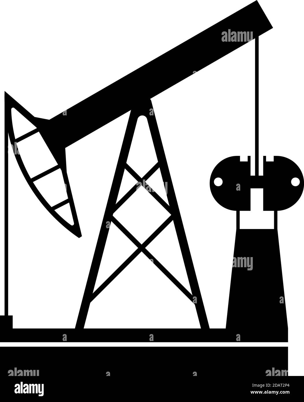 black oil rig on a transparent background, energy security. Black ...