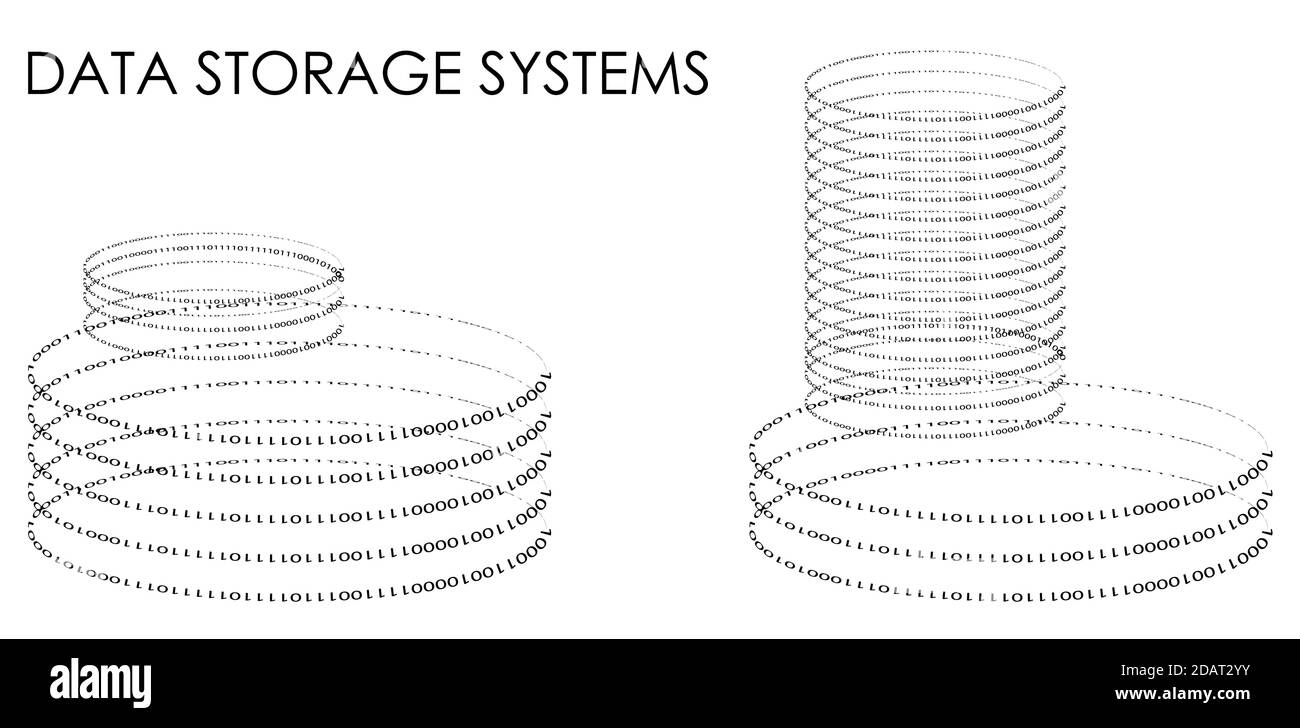 Infographic elements, data storage systems. Isolated vector on white