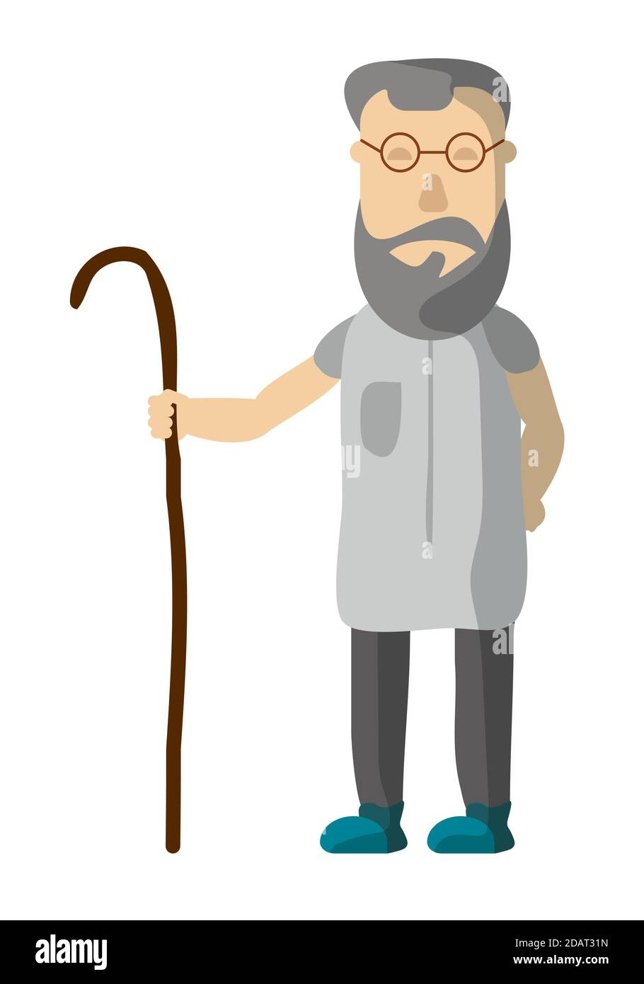 Old man cane standing on Stock Vector Images - Alamy