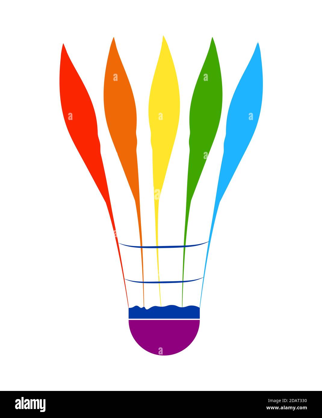 Shuttlecock for badminton in the colors of the rainbow. Isolated vector on  white background Stock Vector Image & Art - Alamy