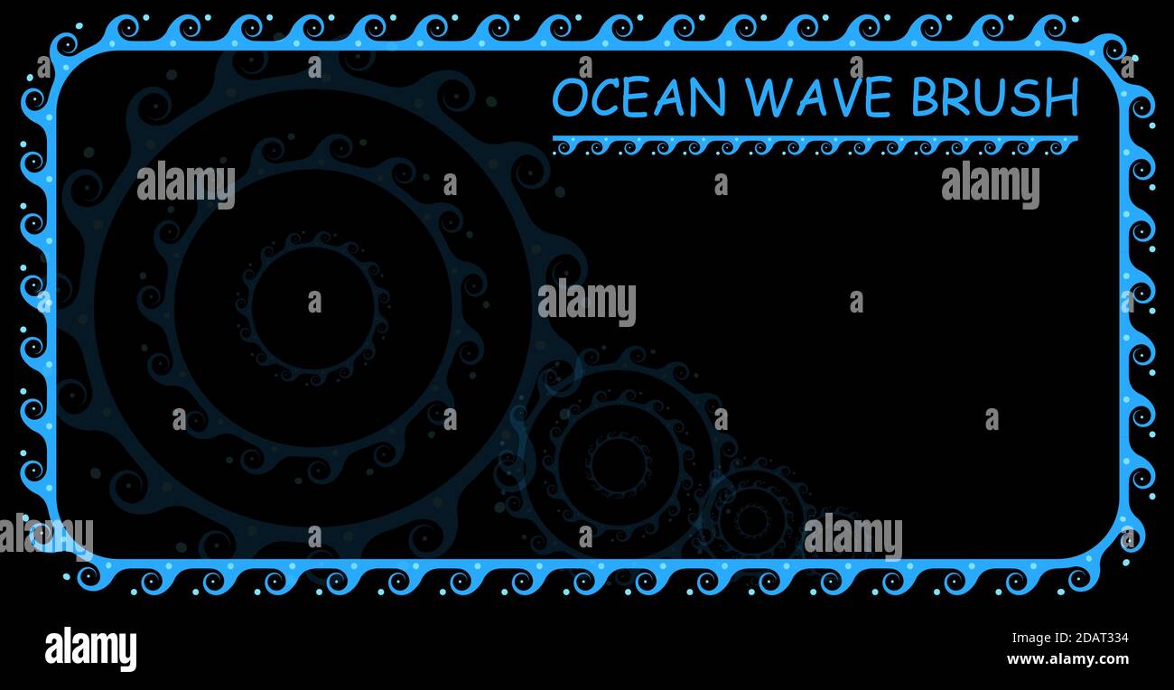 Brush and ornament elements ocean waves for smooth and rounded elements. Minimalistic pattern on a white background Stock Vector
