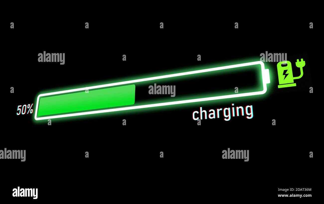 Electric Charging Progress bar, electric vehicle or phone battery