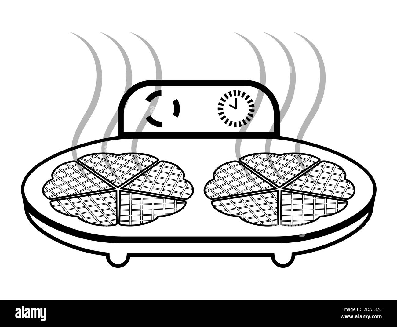 waffle iron for baking sweets in a flat style. Vector isolated on white background Stock Vector