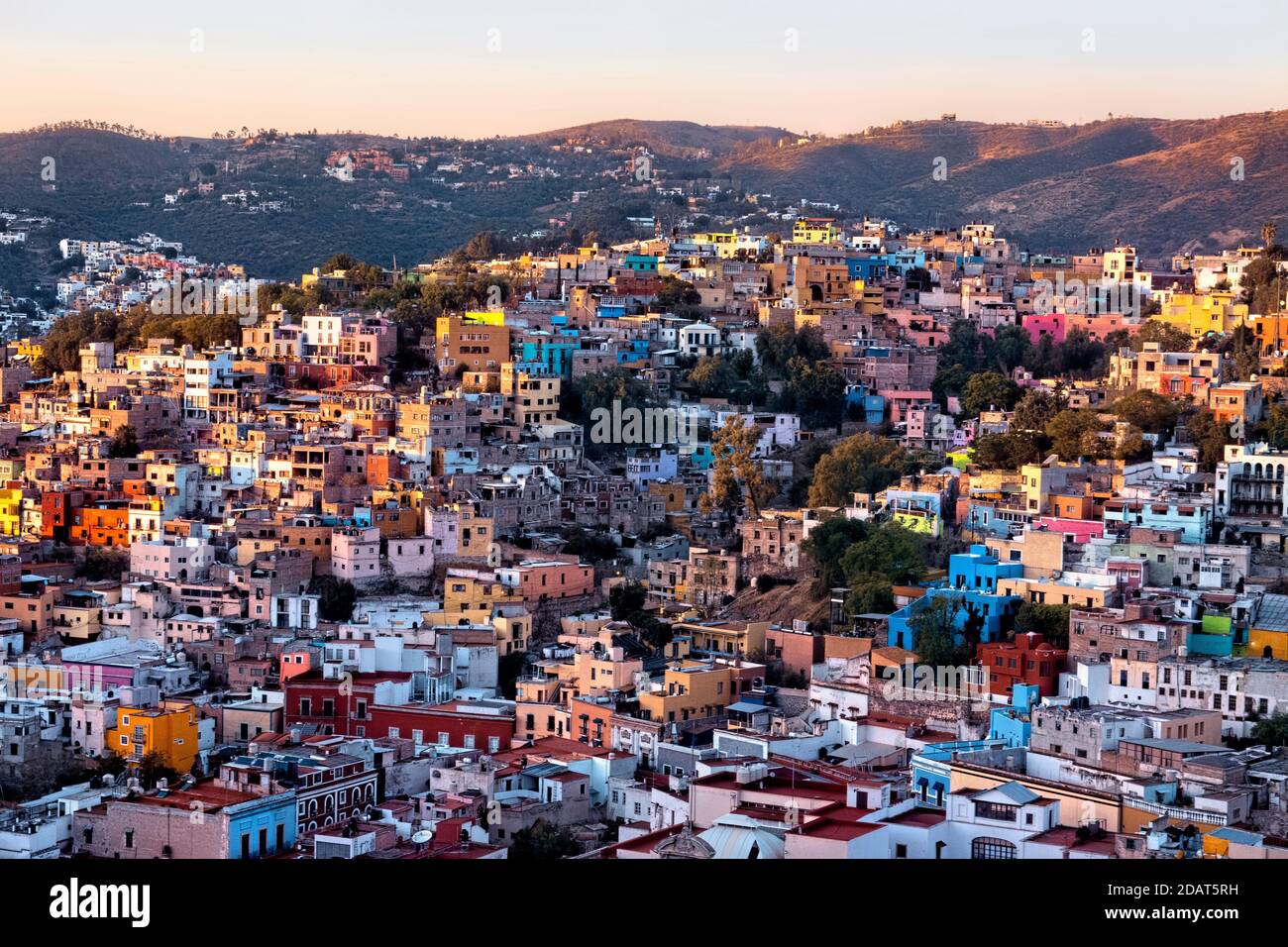 Sunset colours, UNESCO World Heritage Guanajuato, Mexico Stock Photo