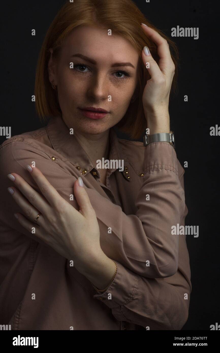 Young pretty ginger woman hi-res stock photography and images - Alamy