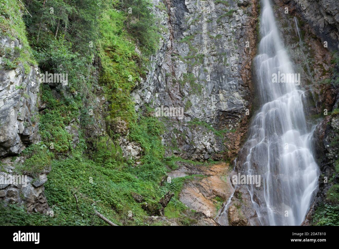 small waterfall among the forest Stock Photo