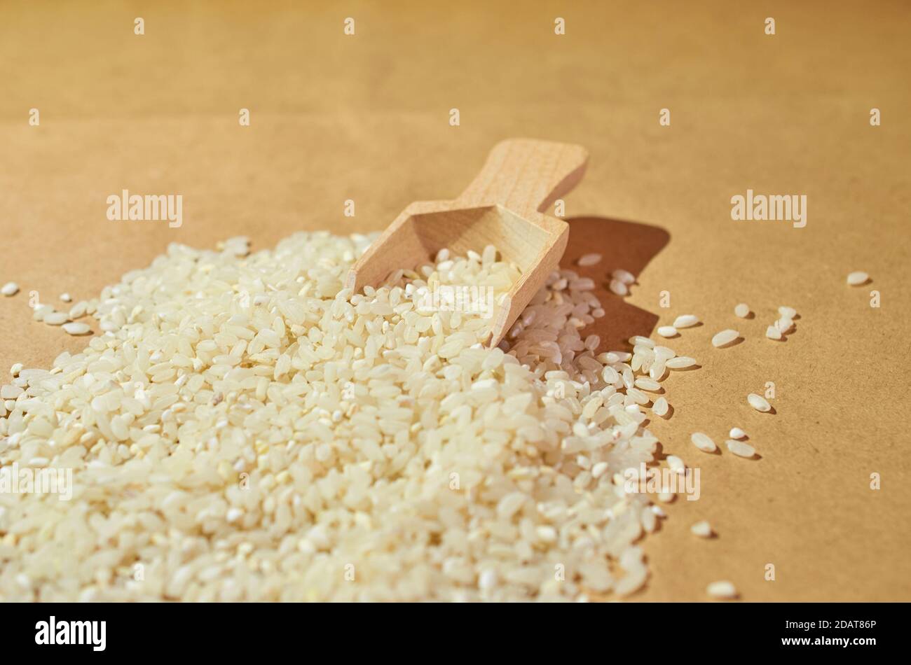 white rice is scattered on the table close up horizontal format Stock ...