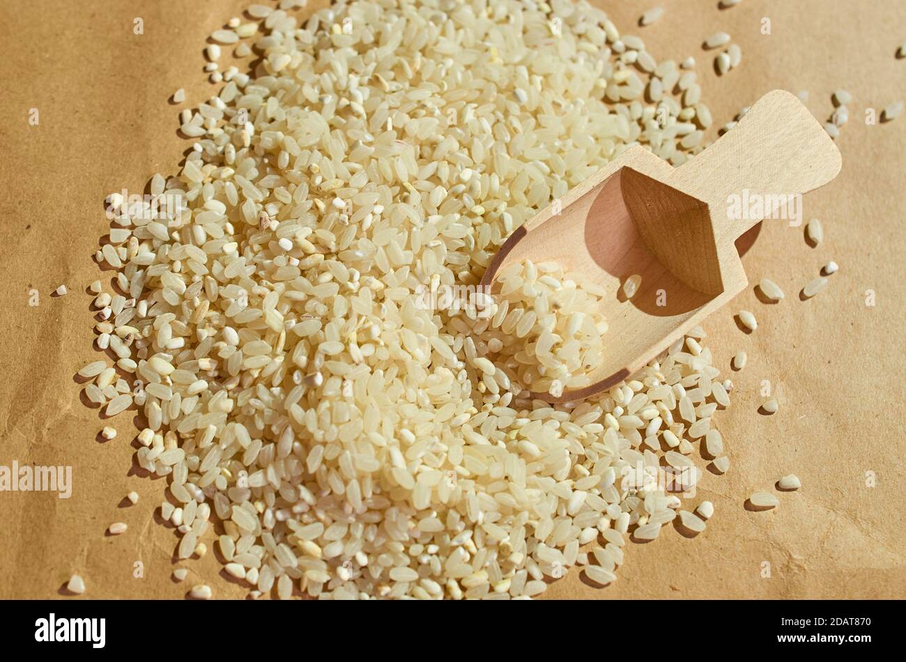 Horizontal Rice Pictures white rice is scattered on the table close up horizontal format Stock ...