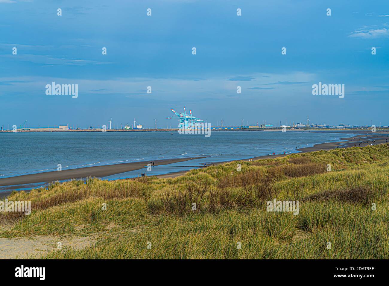 Toeristic pictures of coastcity in flanders Zeebrugge. Zeebrugge in one