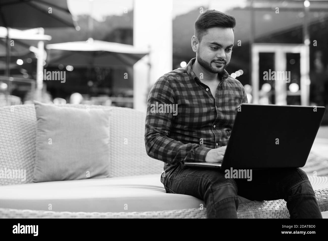 Indian business man working Black and White Stock Photos & Images - Alamy