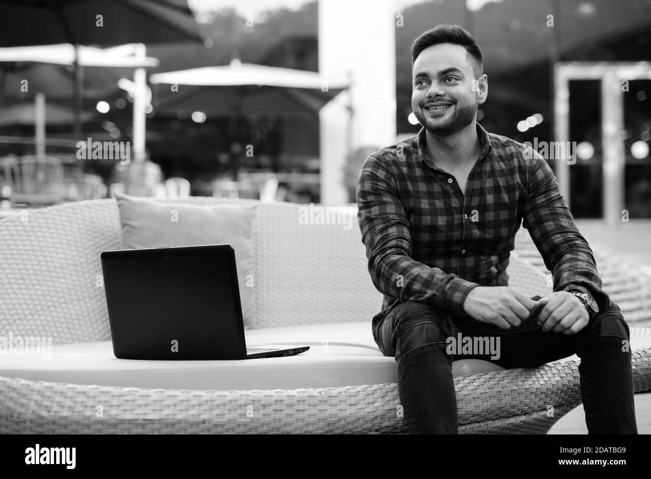 Indian business man working Black and White Stock Photos & Images - Alamy