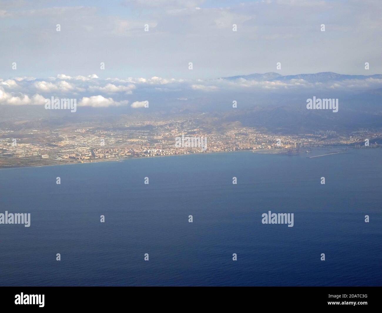 Espagne, décollage de Malaga et survol de l'Andalousie Stock Photo