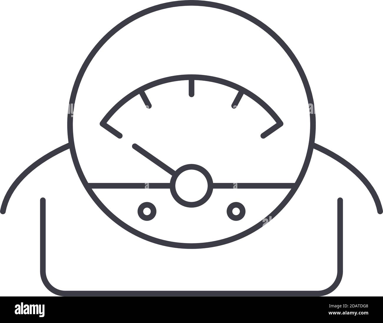 Car speedometer icon, linear isolated illustration, thin line vector ...