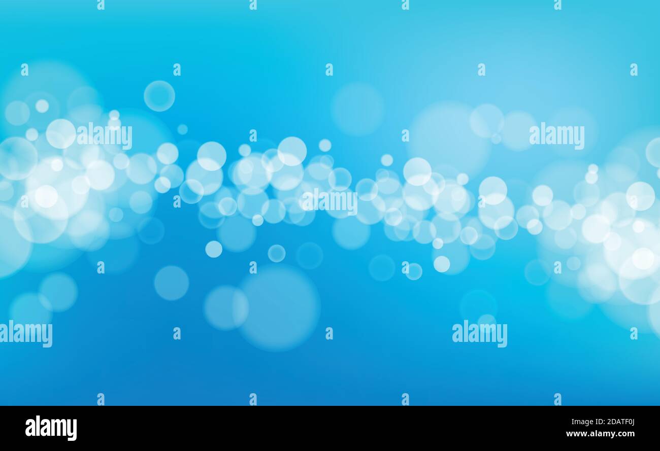 White blurred bokeh on blue background - Vector illustration Stock ...
