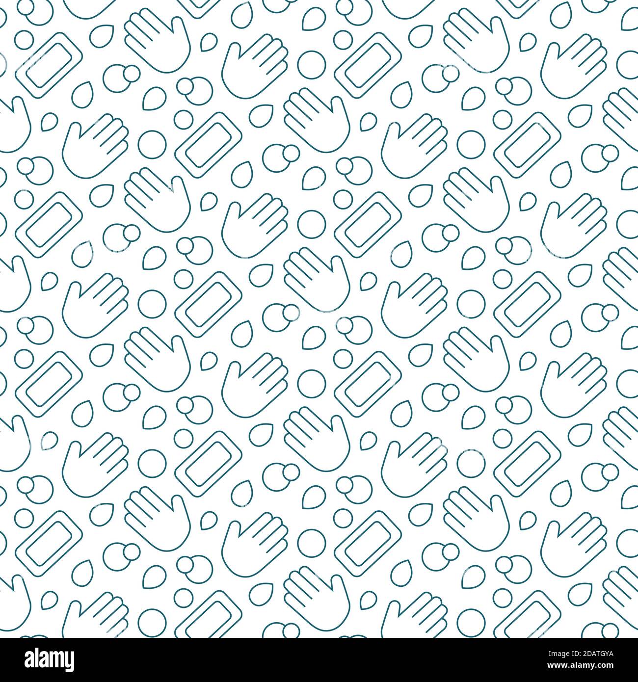 wash your hands soap bubble seamless pattern doodle vector. hand drawn ...