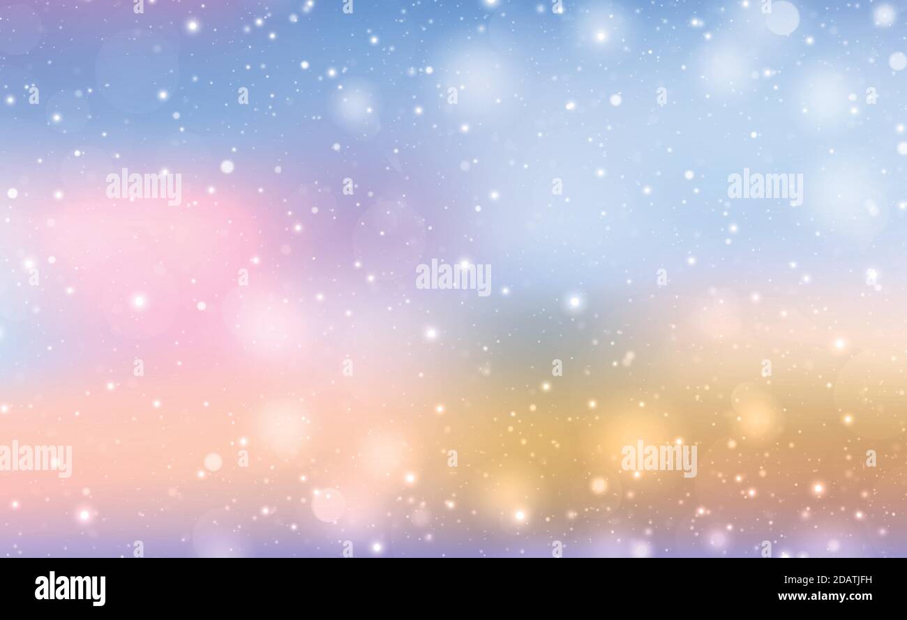 White blurred bokeh on blue background - Vector illustration Stock ...