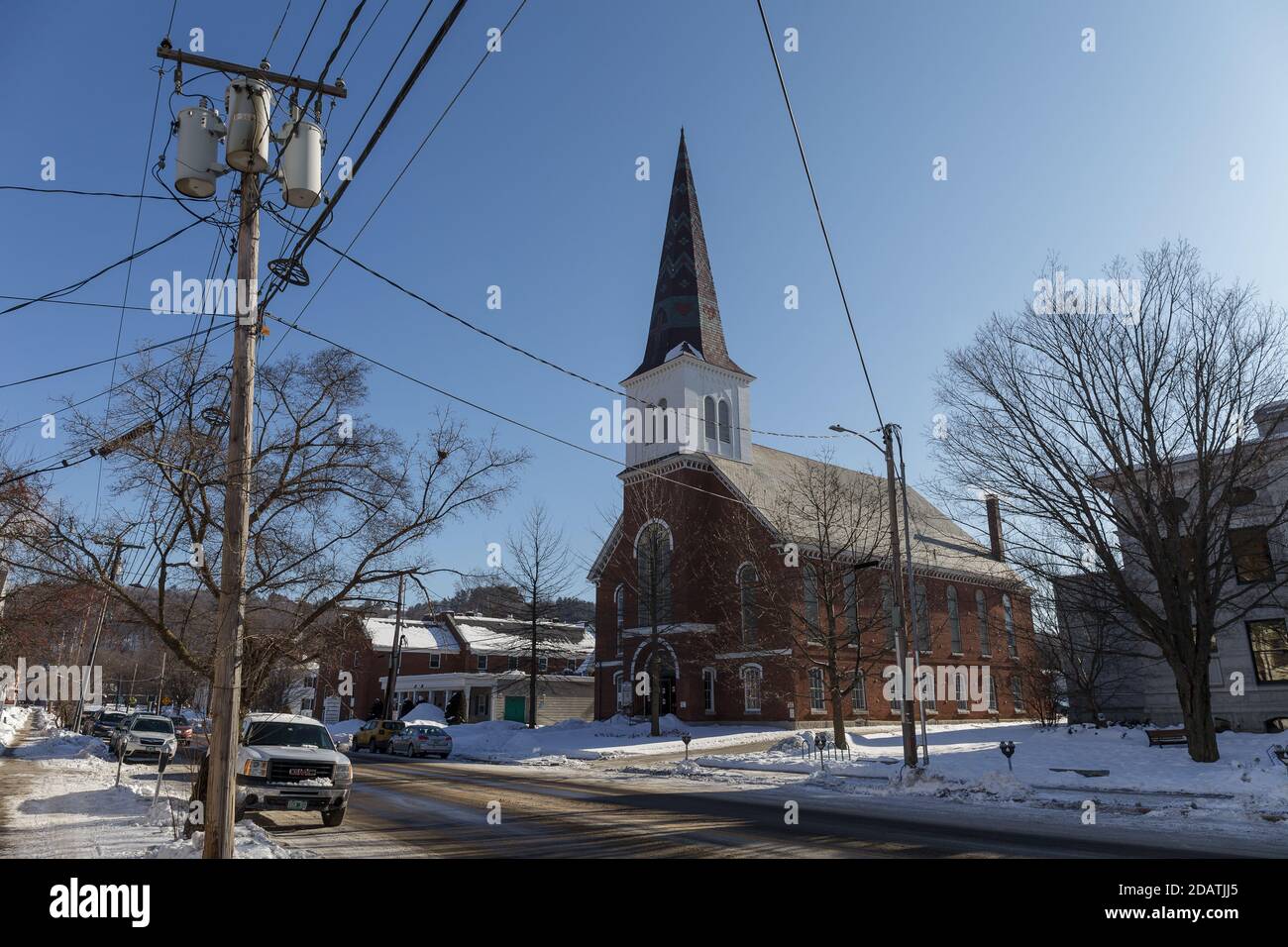 MONTPELIER, VERMONT, USA FEBRUARY, 20, 2020 City view of the capital