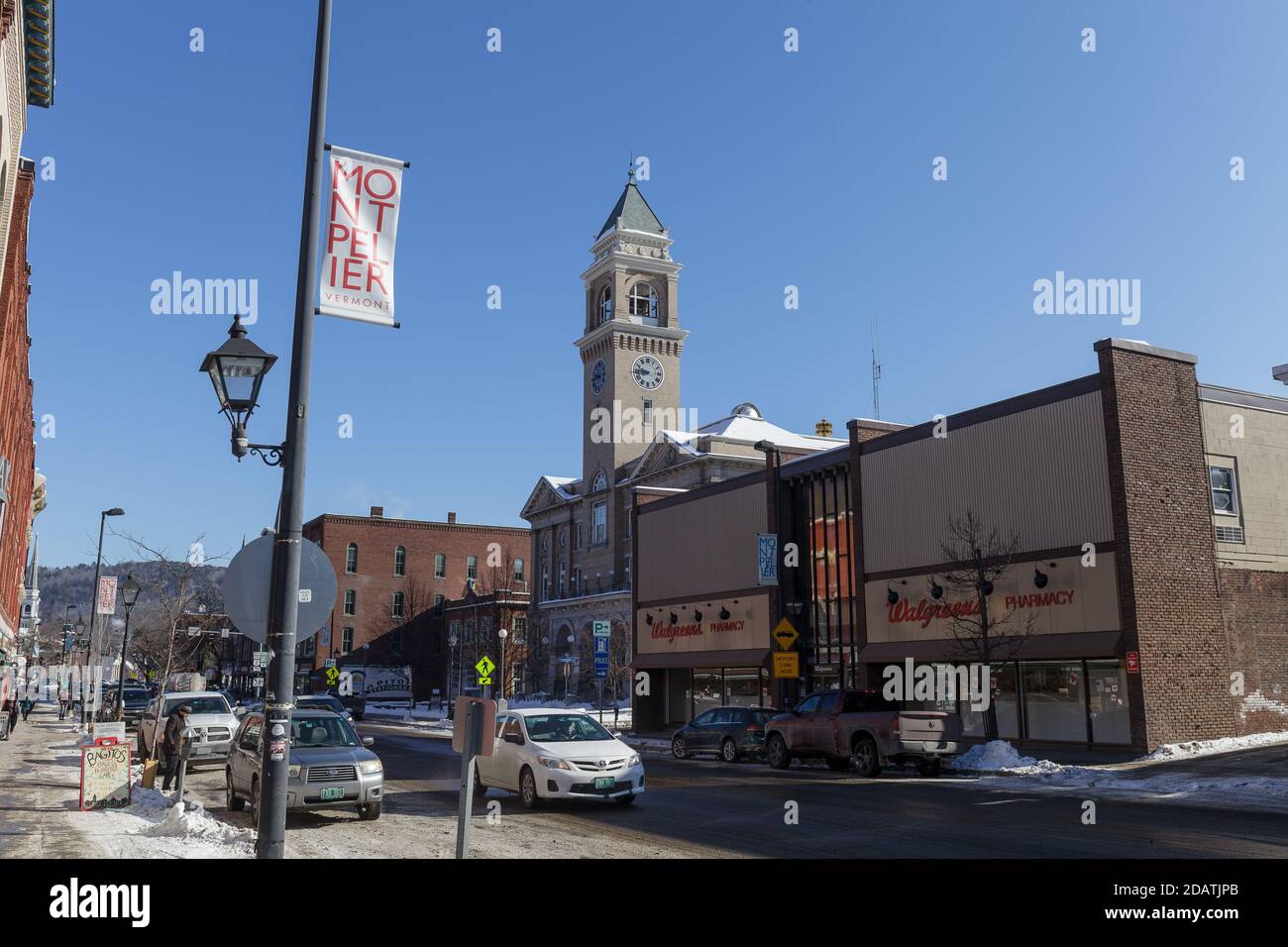 MONTPELIER, VERMONT, USA FEBRUARY, 20, 2020 City view of the capital