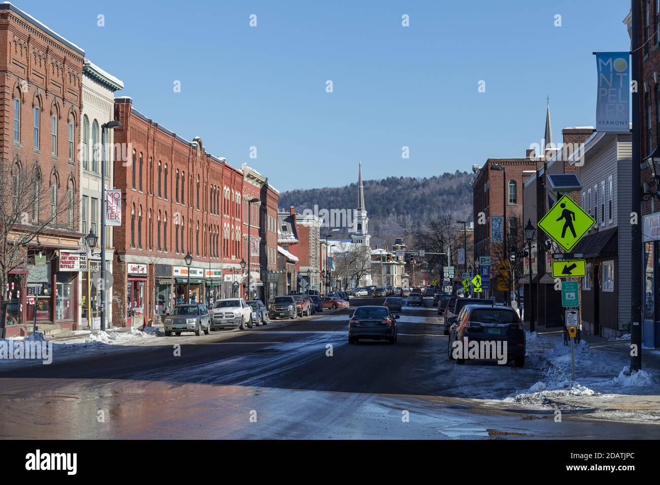 MONTPELIER, VERMONT, USA FEBRUARY, 20, 2020 City view of the capital