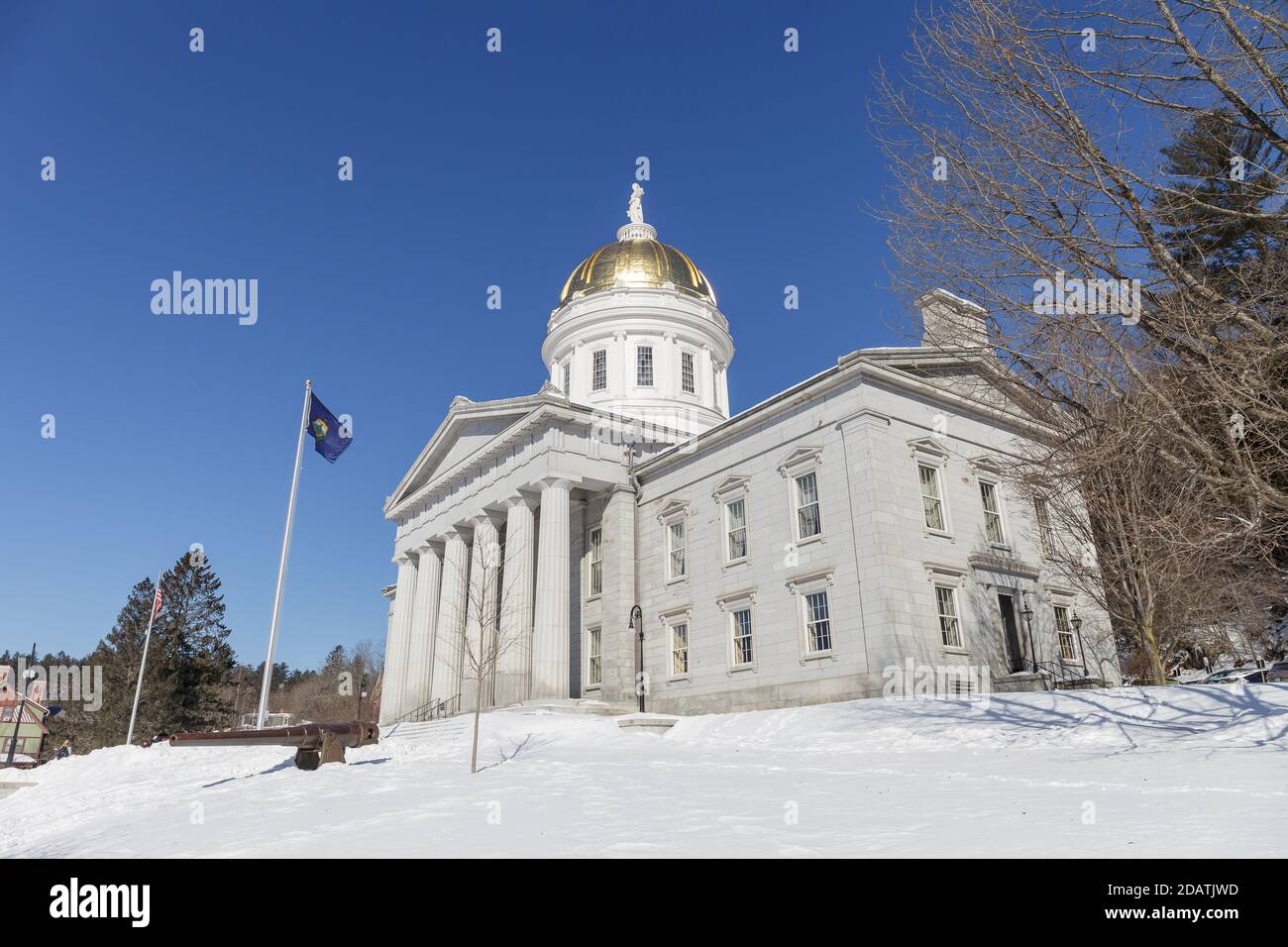 MONTPELIER, VERMONT, USA FEBRUARY, 20, 2020 City view of the capital