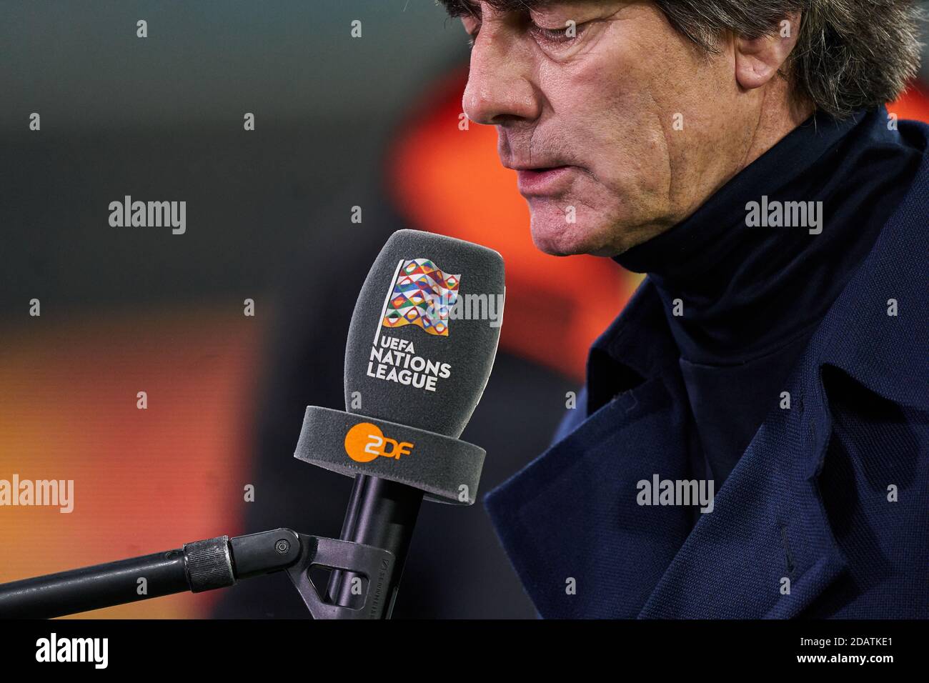 DFB headcoach Joachim Jogi LOEW, LÖW in an interview with ZDF, TV,  television in the match GERMANY - UKRAINE 3-1 UEFA Nations League, German  Football Nationalteam, DFB , Season 2020/2021 in Leipzig,