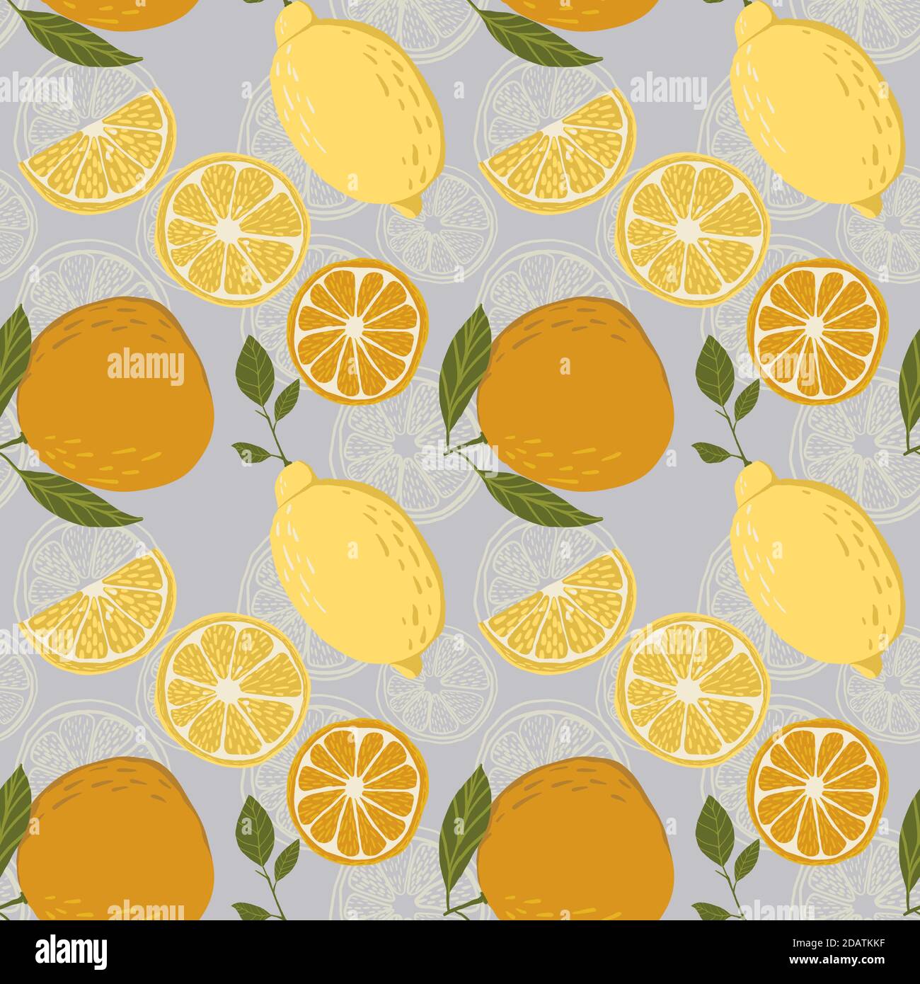 Seamless Floral Pattern. Orange Fruits Background Stock Photo - Alamy