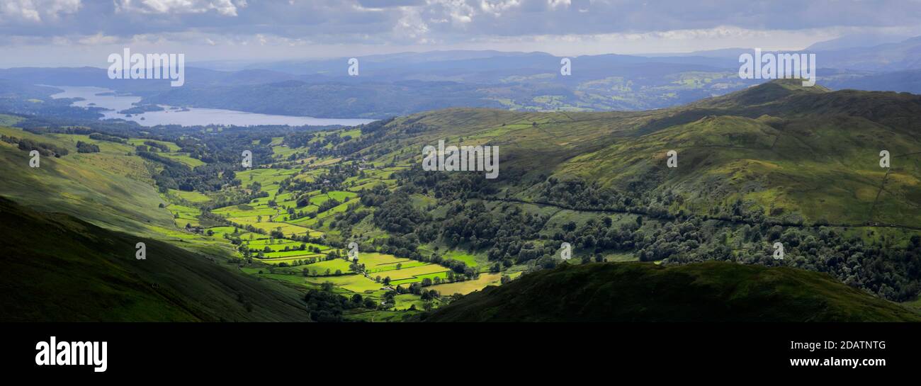 Summer view over Troutbeck village, Troutbeck valley, Kirkstone pass