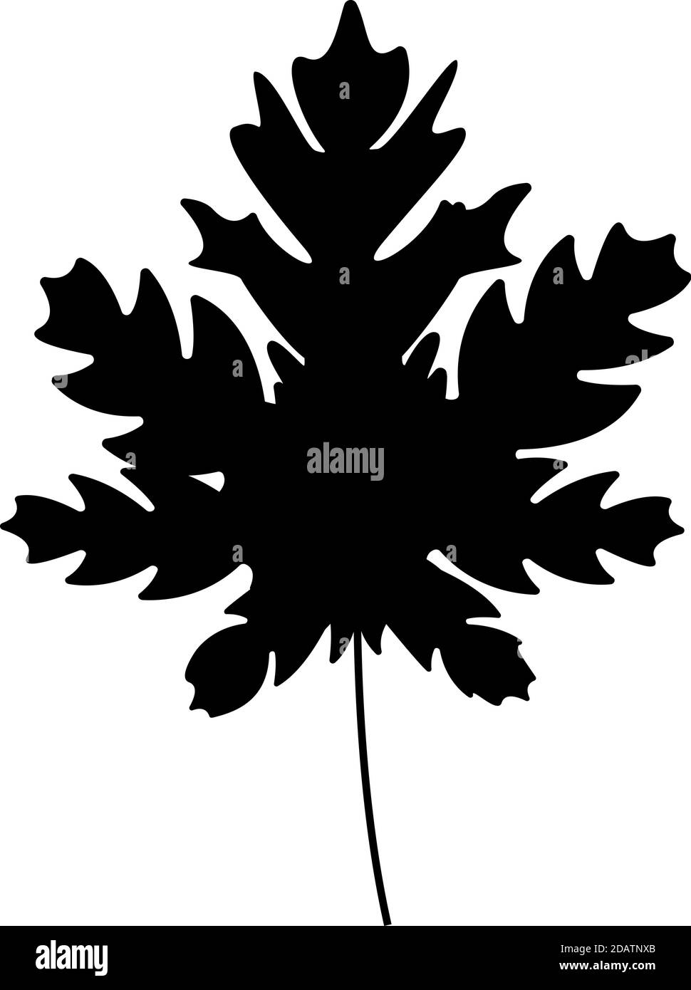 papaya black silhouette palm leaf. vector icon Stock Vector