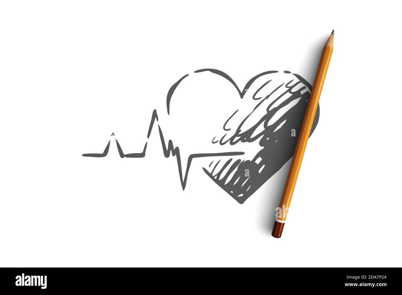 Chart heartbeat hand Stock Vector Images - Alamy