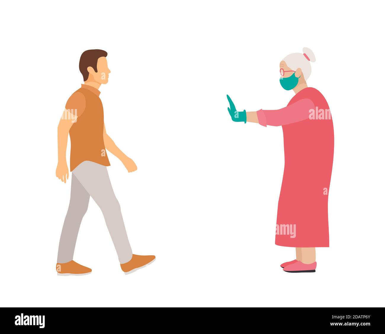 Old woman mask gloves Stock Vector Images - Alamy
