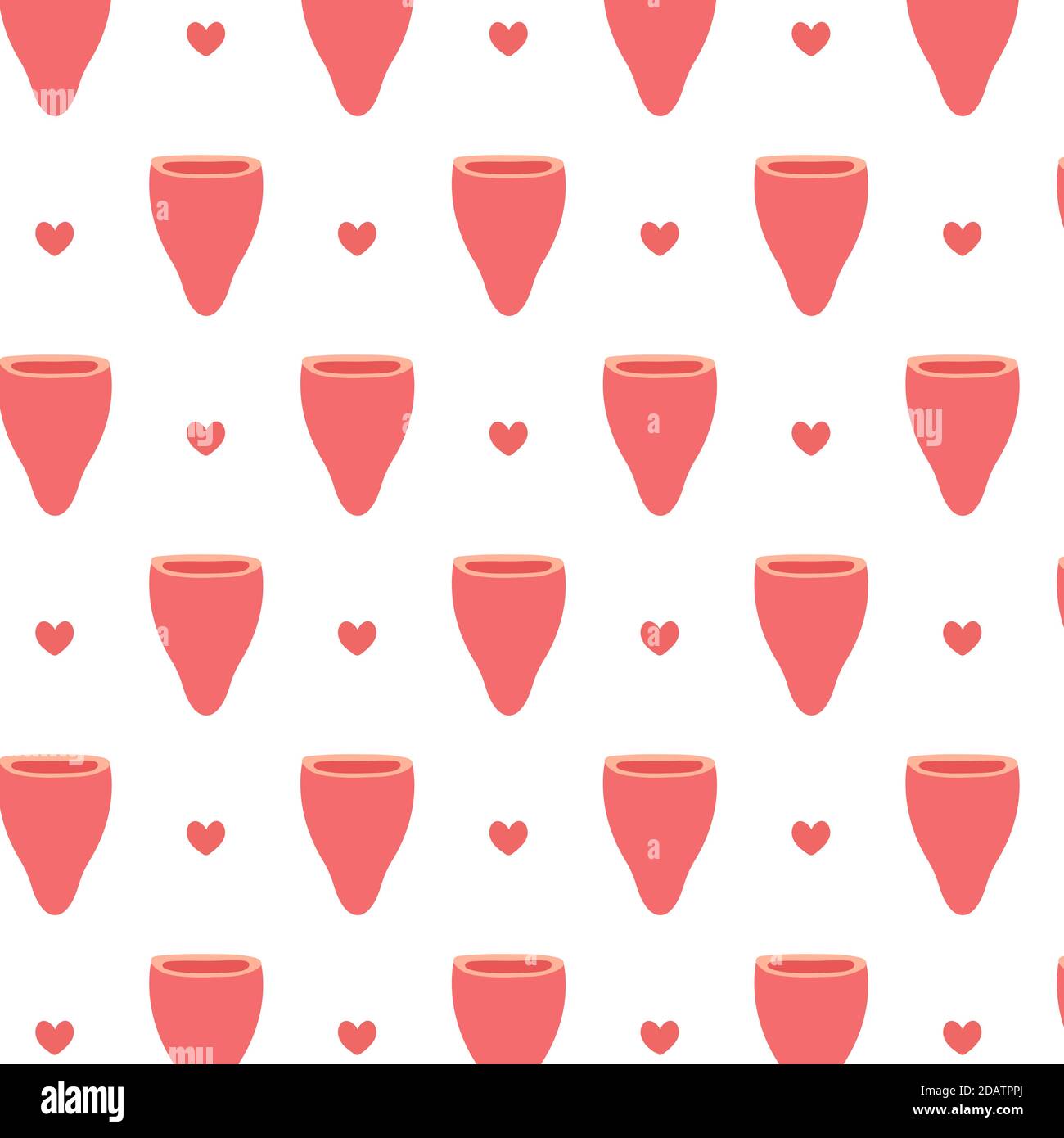 seamless doodle pattern. menstrual cup. vector illustration Stock Vector