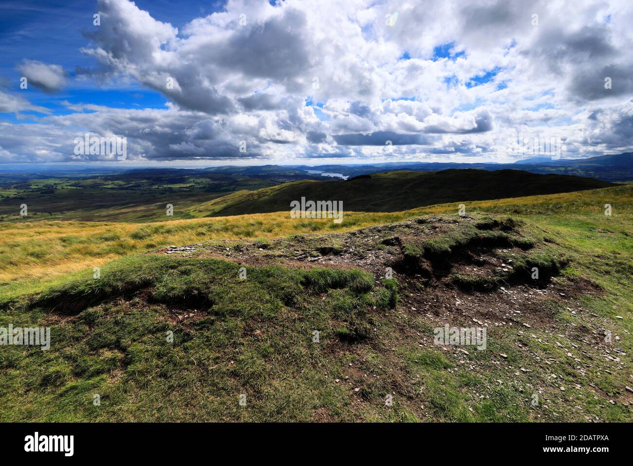 The Summit Cairn of Sallows fell, Troutbeck valley, Kirkstone pass, Lake District National Park, Cumbria, England, UK Sallows fell is one of the 214 W Stock Photo