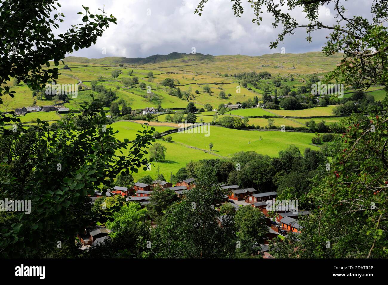 Summer view over Troutbeck village, Troutbeck valley, Kirkstone pass