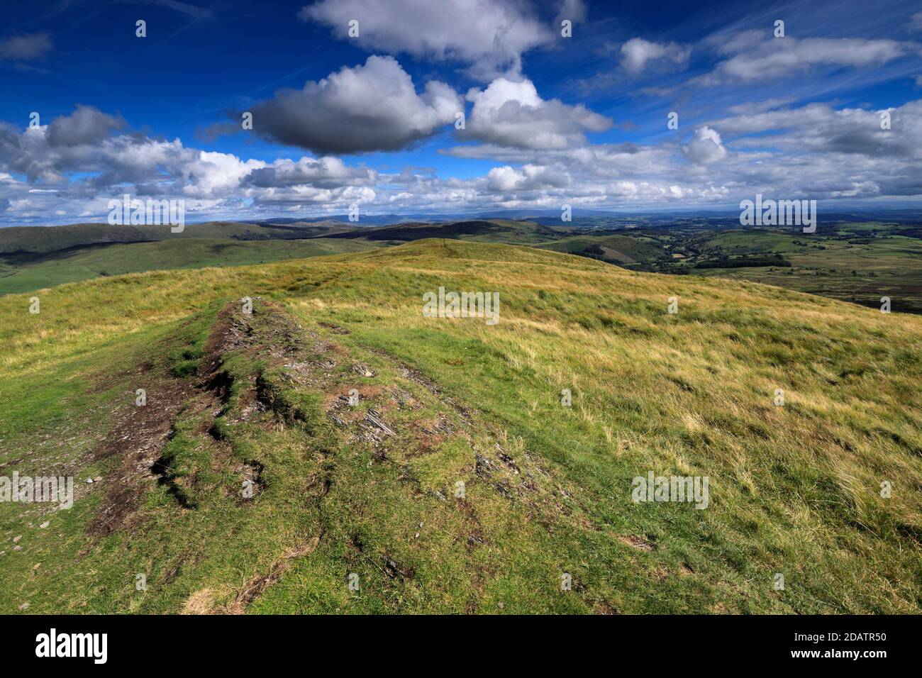 The Summit Cairn of Sallows fell, Troutbeck valley, Kirkstone pass, Lake District National Park, Cumbria, England, UK Sallows fell is one of the 214 W Stock Photo