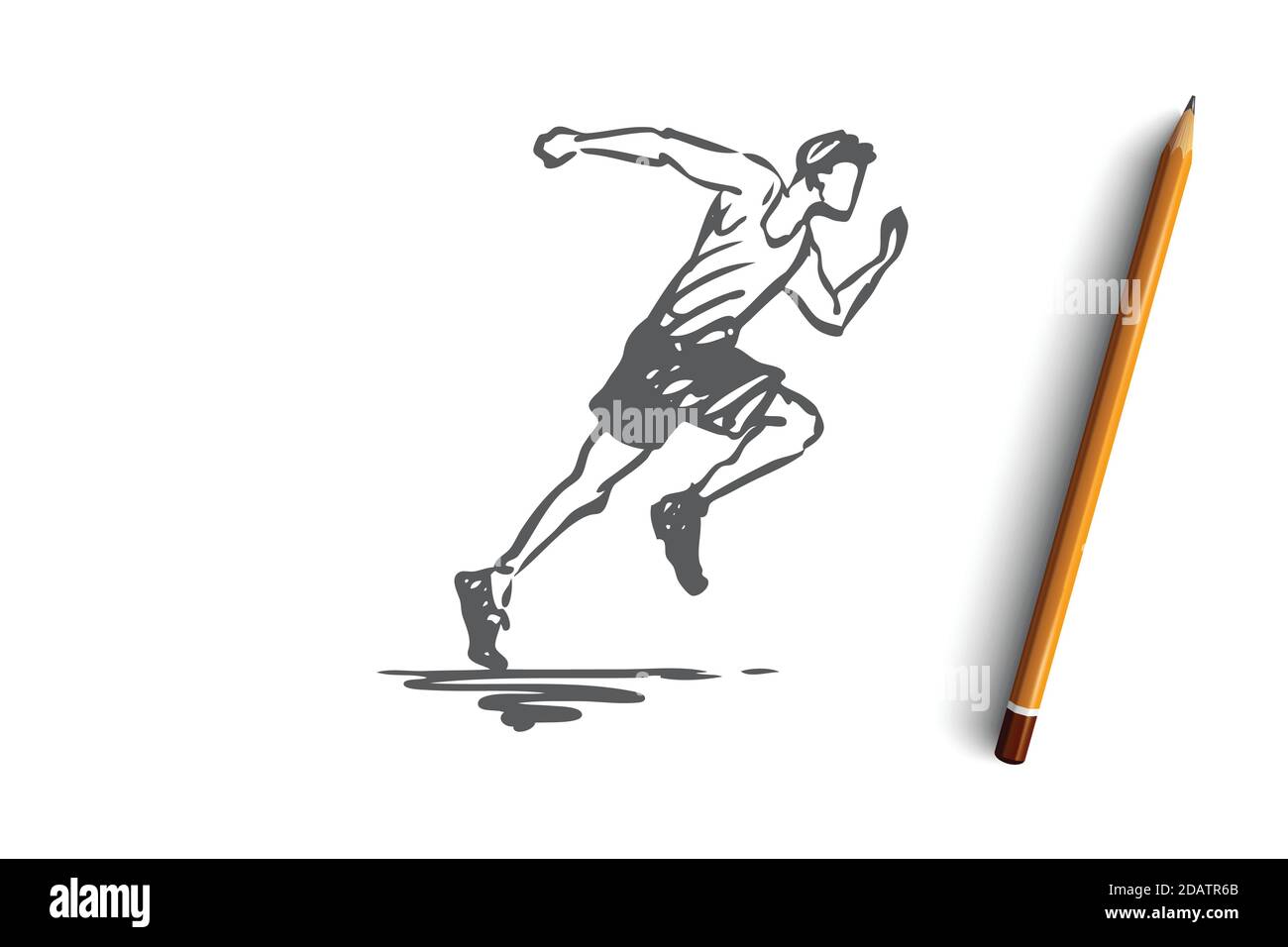 Run man speed athlete sport concept hand Vector Image