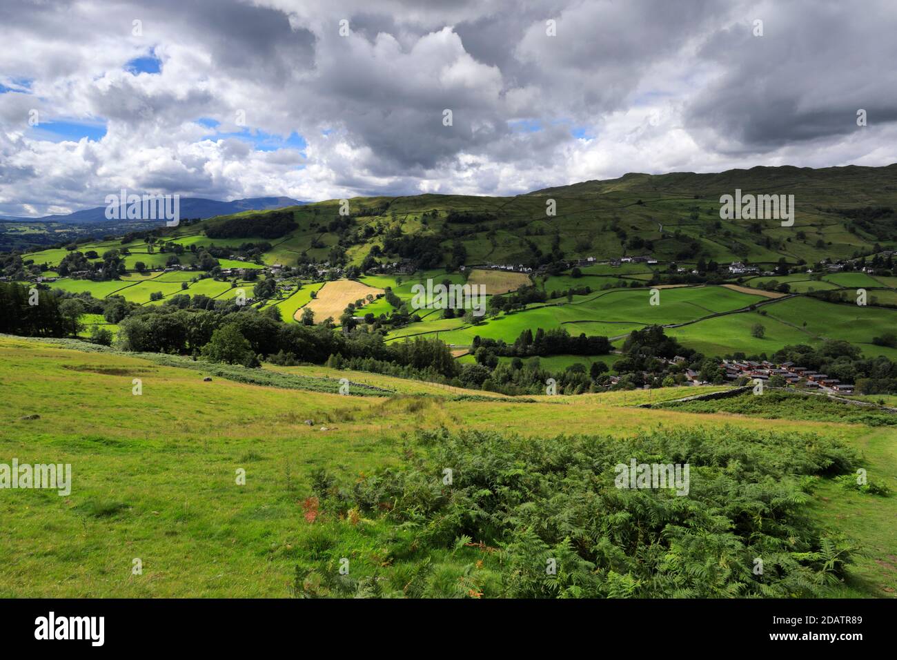 Summer view over Troutbeck village, Troutbeck valley, Kirkstone pass