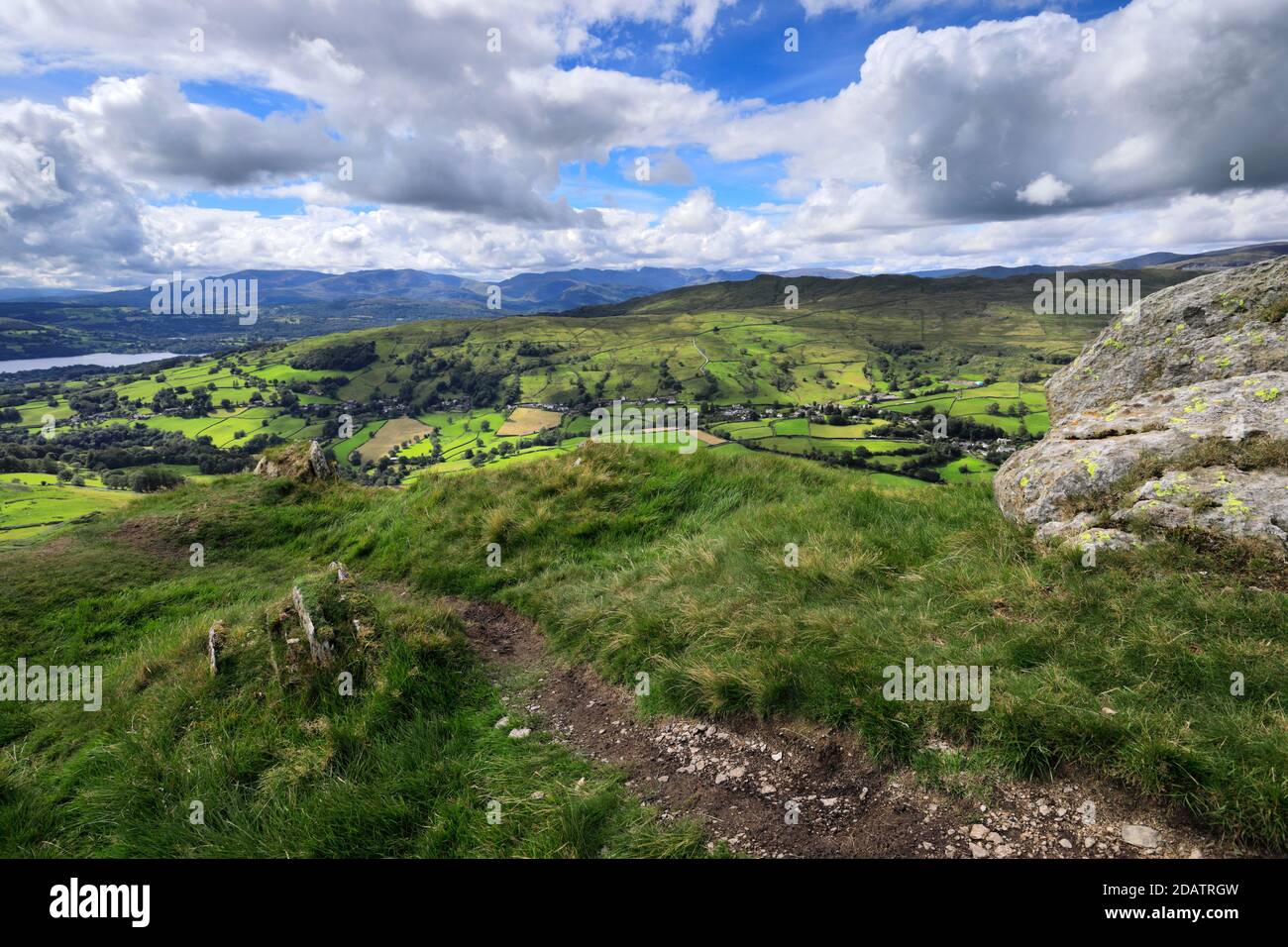 Summer view over Troutbeck village, Troutbeck valley, Kirkstone pass
