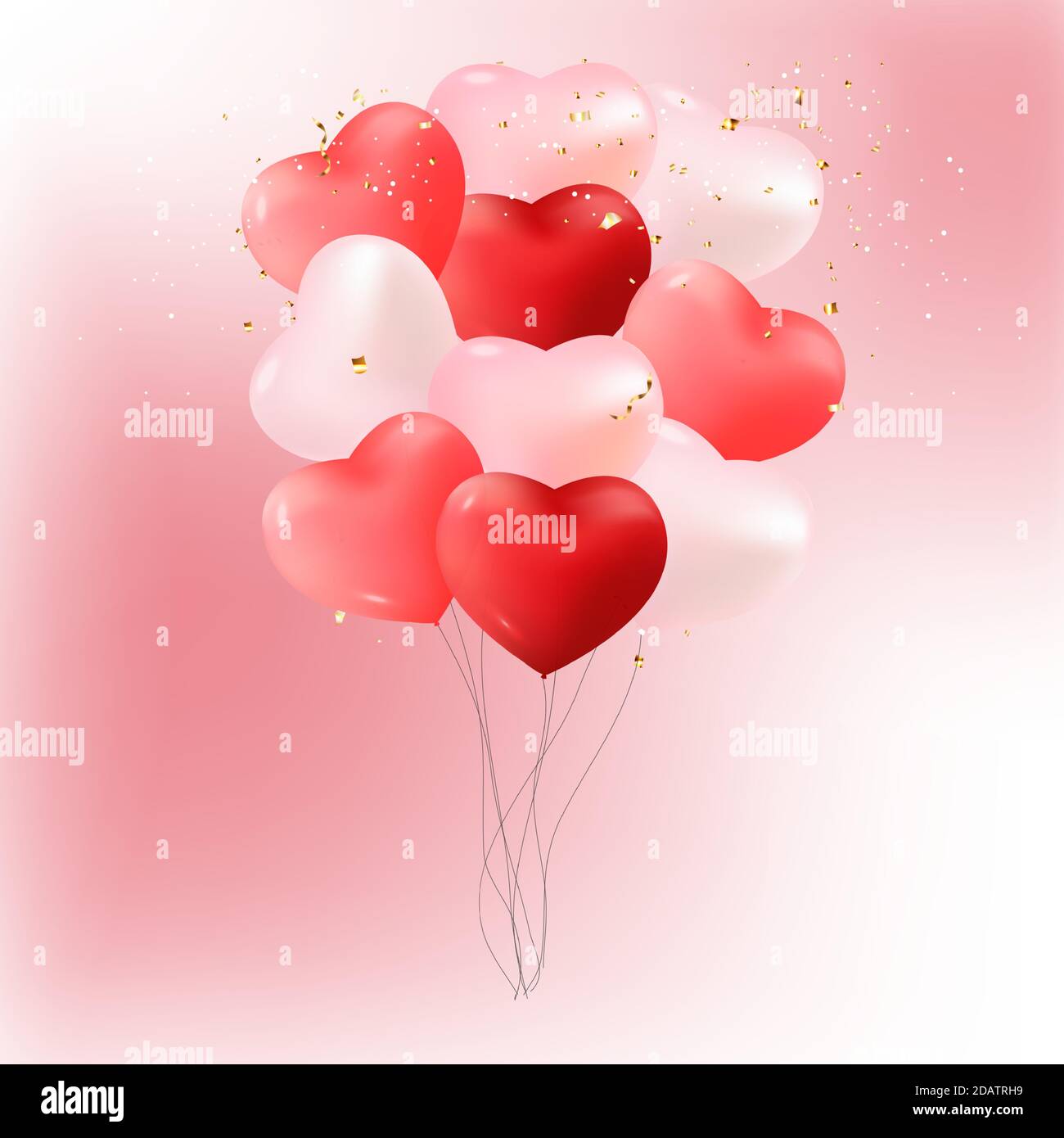 Balloons with Hearts on white Vector Illustration Stock Vector Image ...