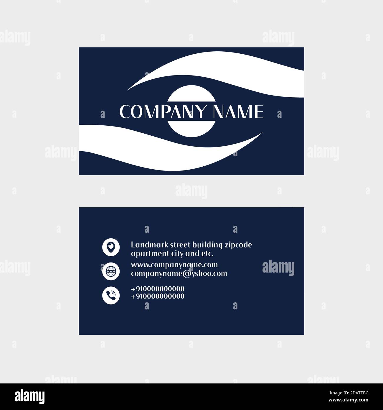 Business and visiting card template design. Stock Vector