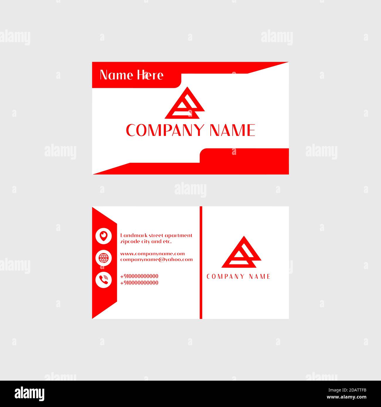 Business and visiting card template design. Stock Vector